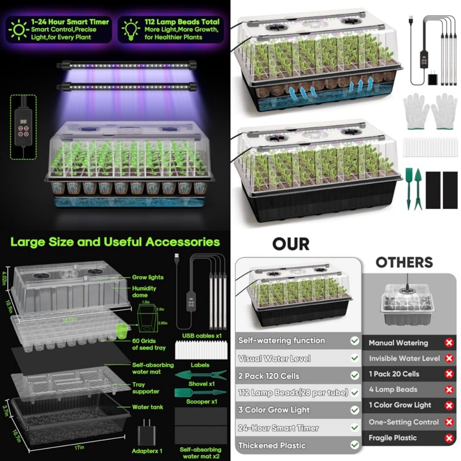 120-Cell Self-Watering Seed St - Humidity Dome Kit ulasan dan harga