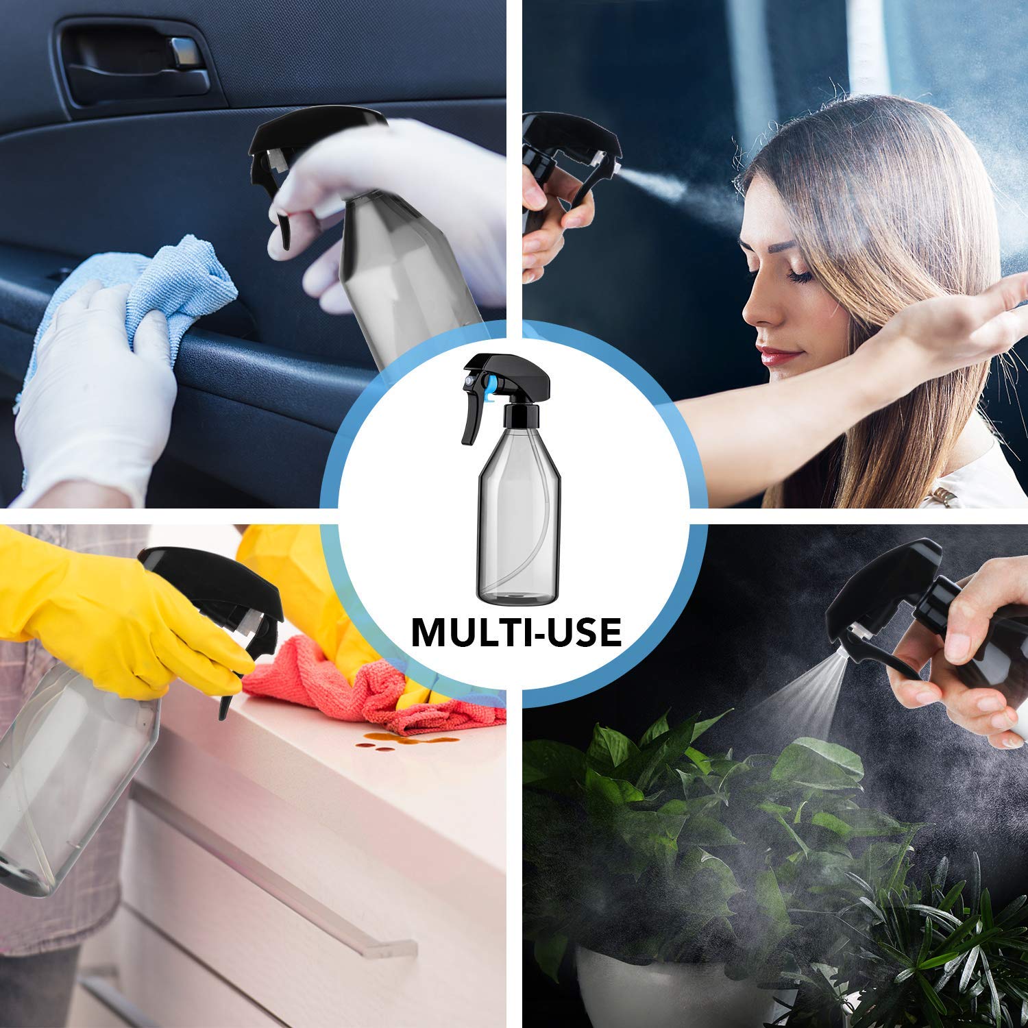 3Pack Spray Bottle, 10oz Plast - Misting Bottle Fine ulasan dan harga