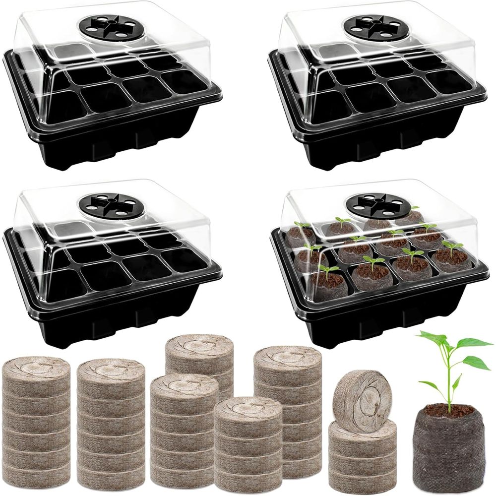 4 Pack Seed Starter Tray with  - Peat Pellet Tray ulasan dan harga