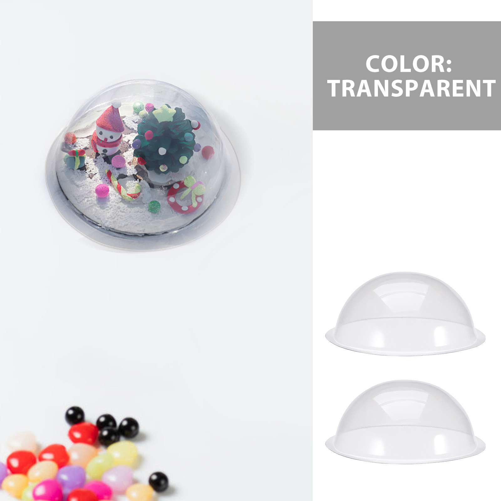 12Pcs Clear Fillable Plastic S - Plastic Dome Clear ulasan dan harga