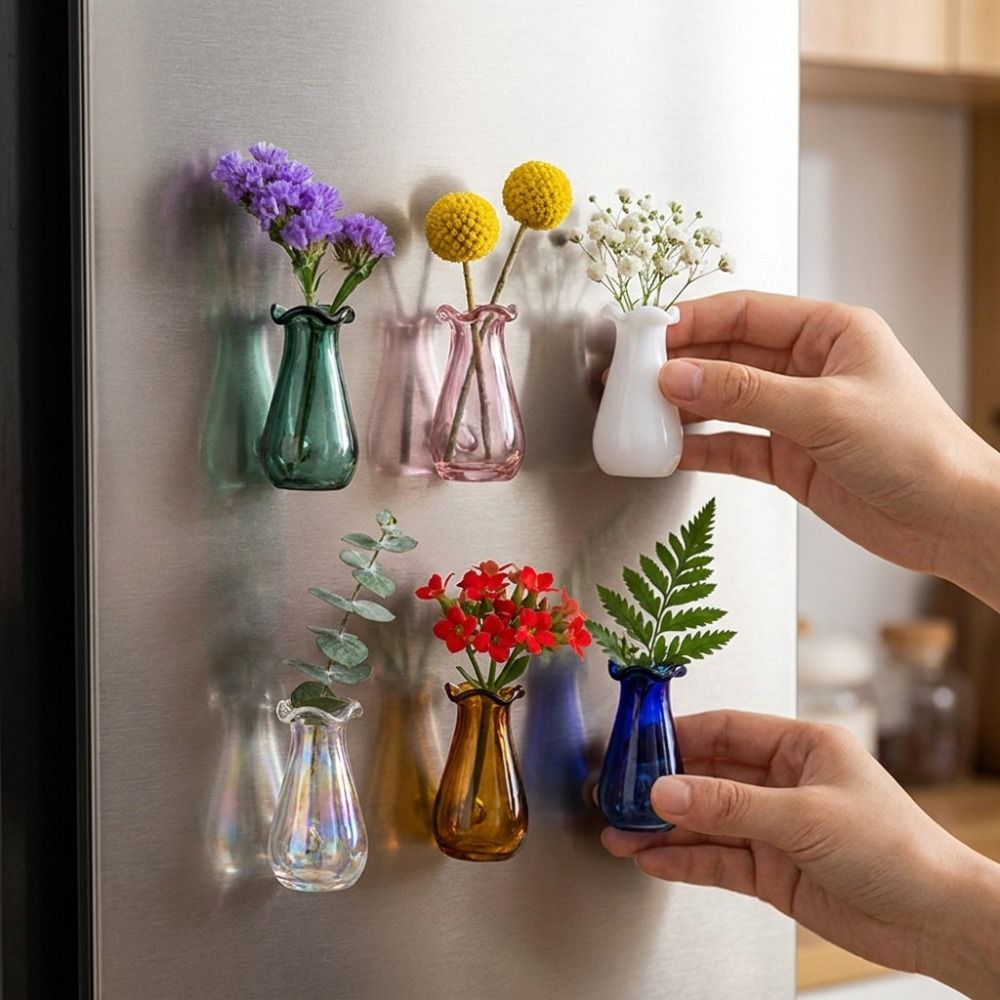 6Pcs DIY 3D Mini Vase Magnets  - Propagation Station Vase ulasan dan harga