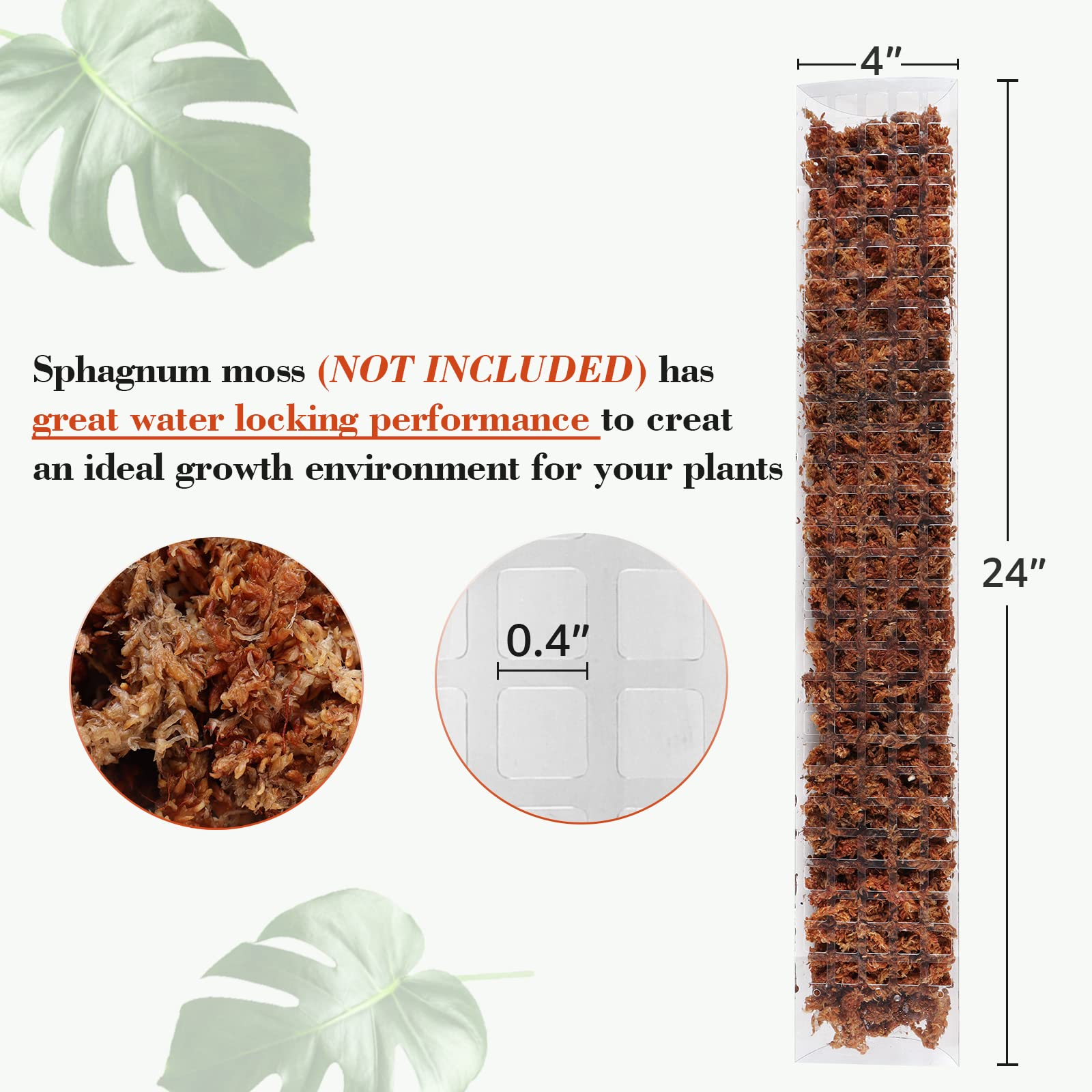 2/4/6Pcs Moss Pole Plastic Pla - Sphagnum Moss Dry ulasan dan harga